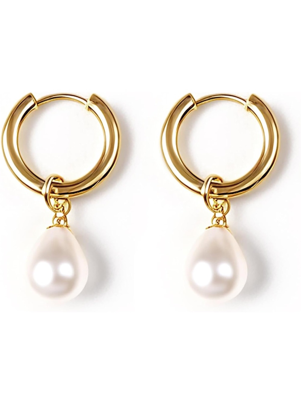 Vannessa Pearl earrings, 18 carat gold plated, delicate
